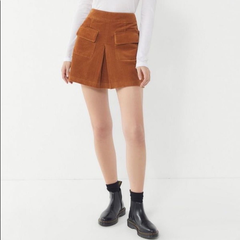 UO BDG Golden mustard corduroy pocket skirt